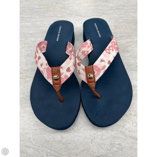 Sandals Flip Flops By Tommy Hilfiger In Blue & Pink, Size: 9.5