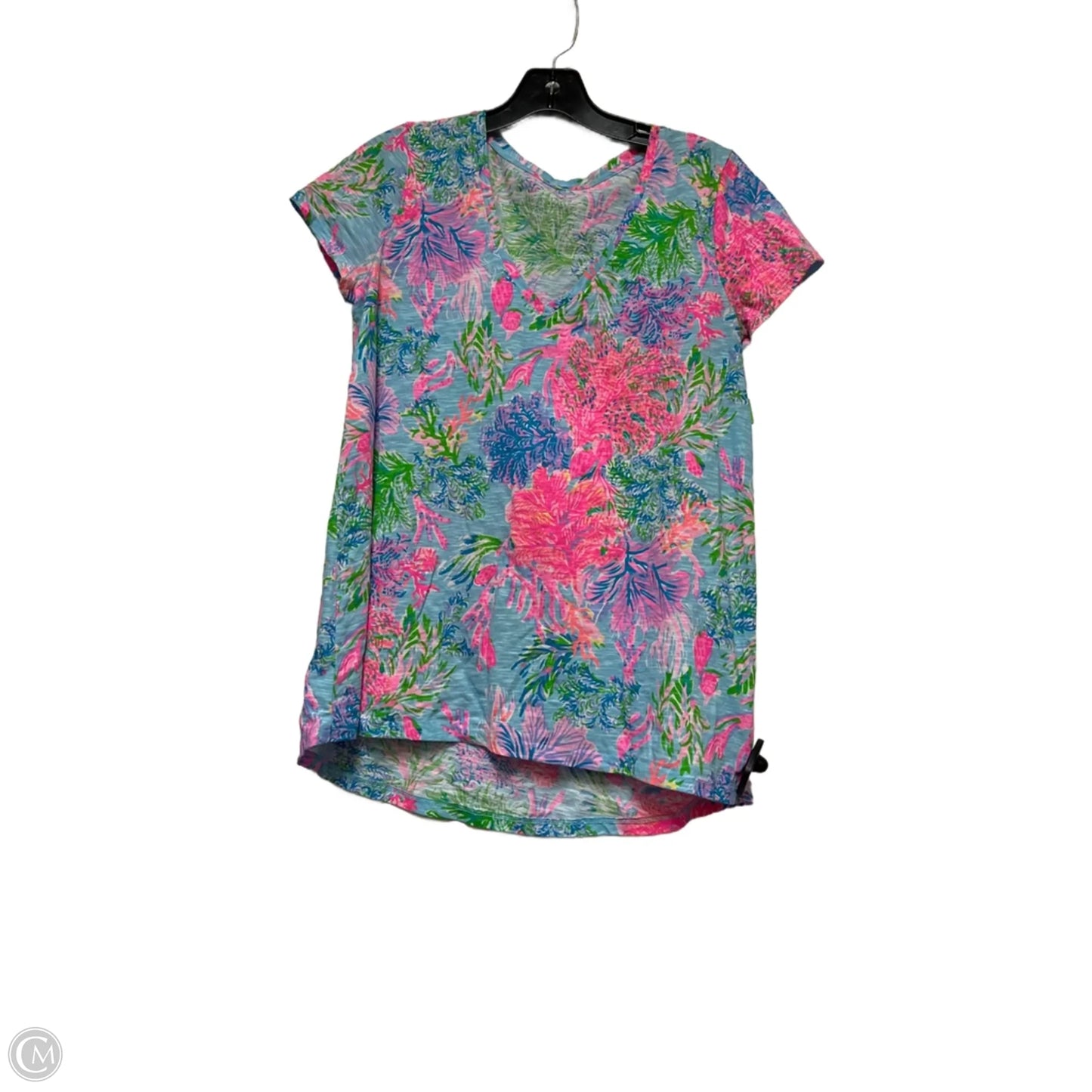 Top Short Sleeve Designer By Lilly Pulitzer In Coral, Size: S