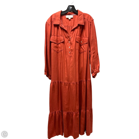 Dress Casual Midi By West Bound In Orange, Size: 2x