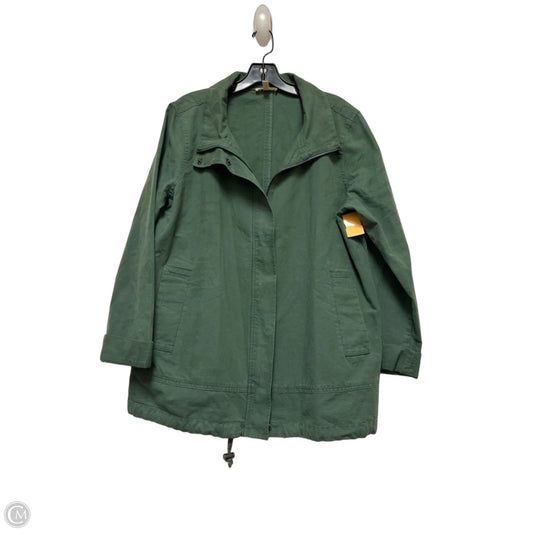 Jacket Shirt By Eileen Fisher In Green, Size: L