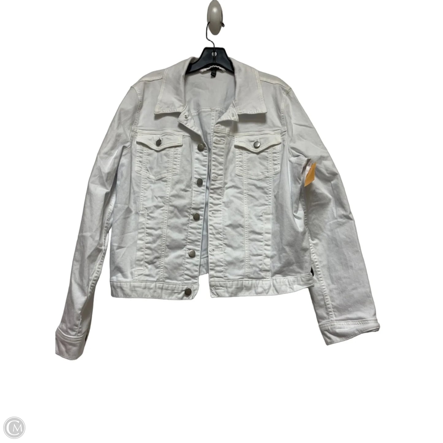 Jacket Denim By Eileen Fisher In White, Size: Xl