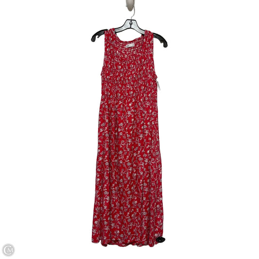 Dress Casual Midi By Croft And Barrow In Blue & Red & White, Size: M