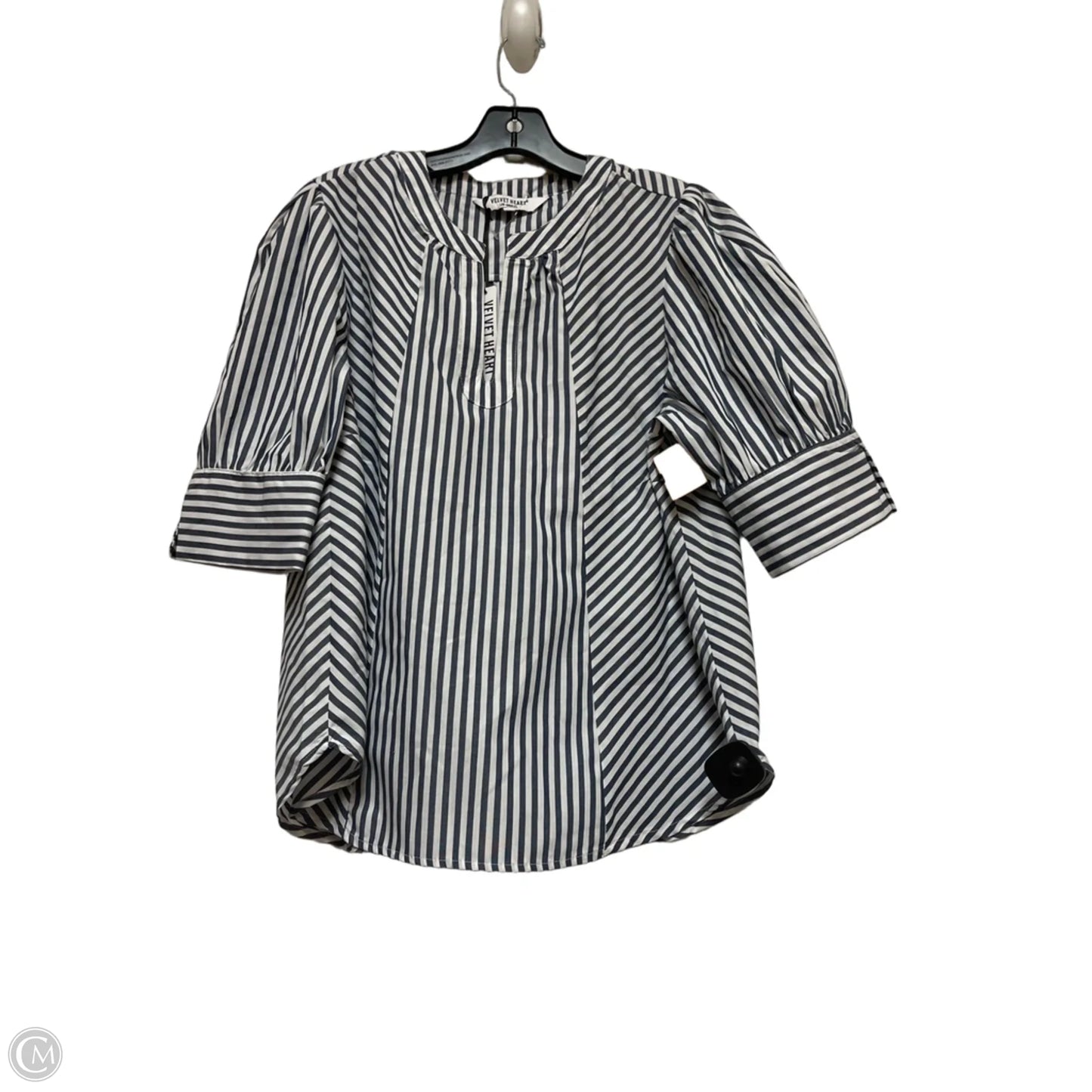 Top Short Sleeve By Velvet Heart In Striped Pattern, Size: L