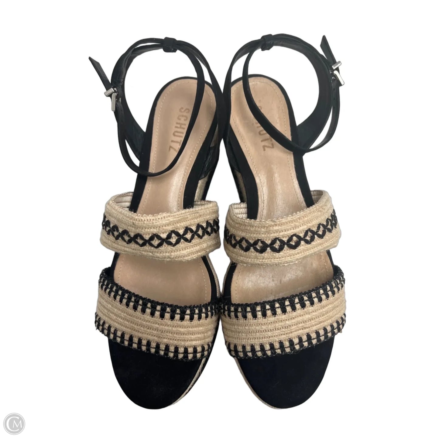 Sandals Heels Platform By Schutz In Black & Tan, Size: 10.5
