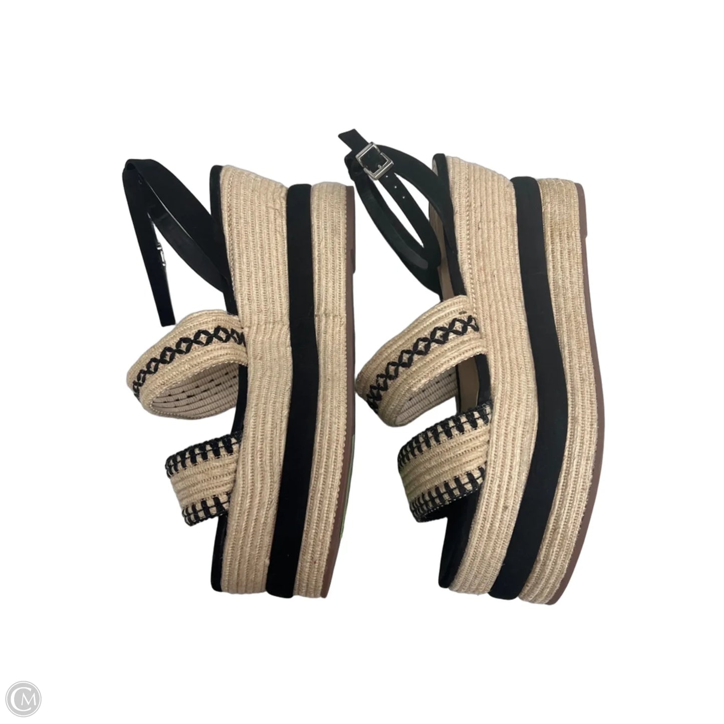 Sandals Heels Platform By Schutz In Black & Tan, Size: 10.5