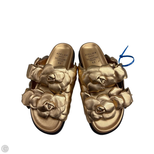 Sandals Luxury Designer By Valentino-garavani In Gold, Size: 6.5