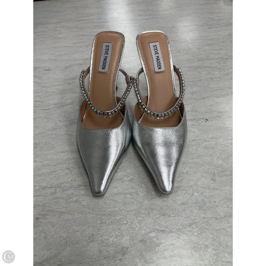 Shoes Heels Stiletto By Steve Madden In Silver, Size: 9.5