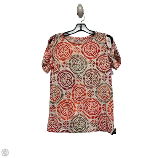 Top Short Sleeve Basic By Loft In Brown & Red, Size: Xs