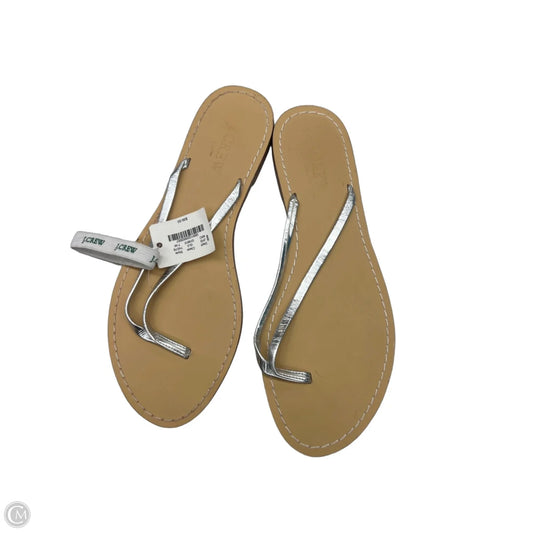 Sandals Flip Flops By J. Crew In Silver, Size: 7
