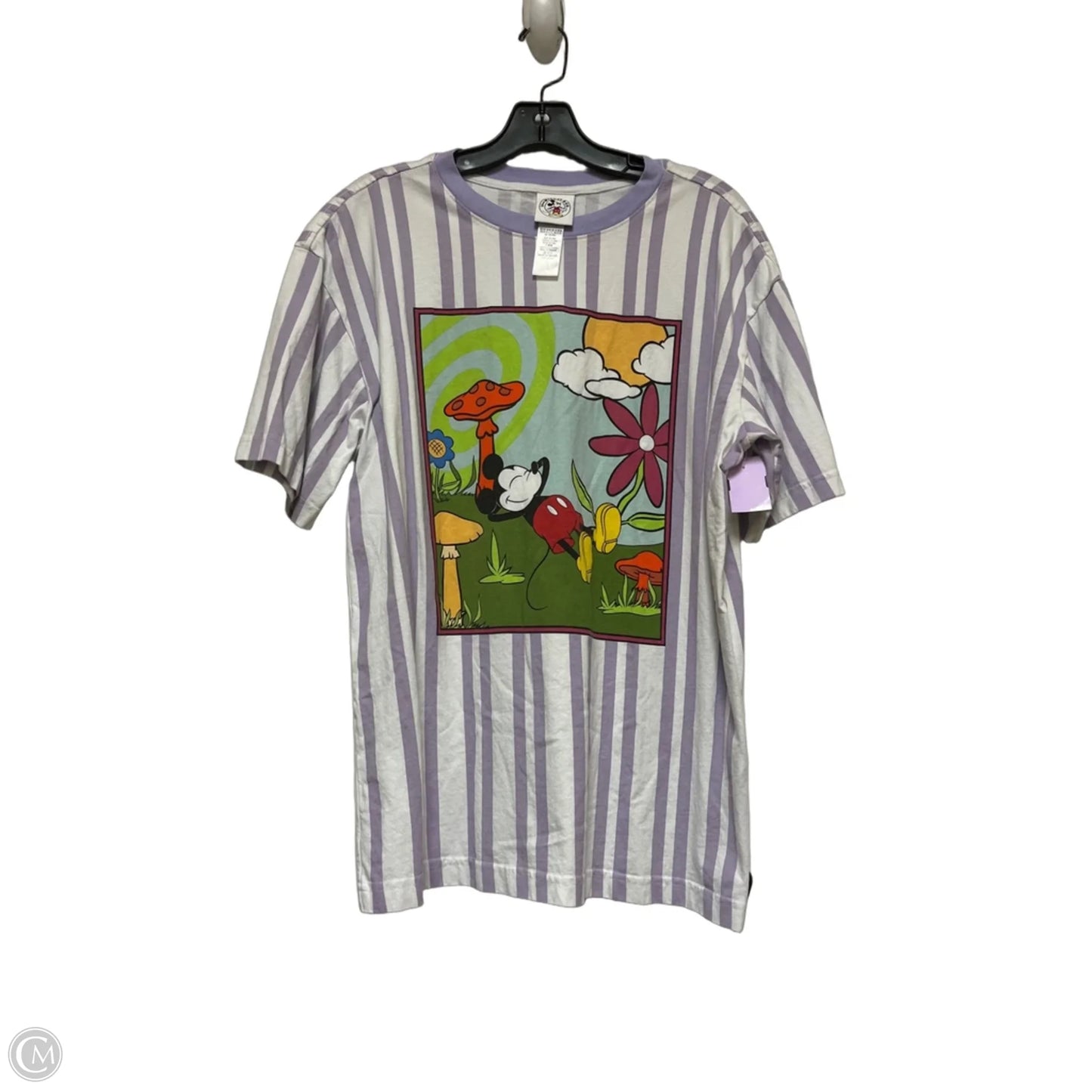 Top Short Sleeve By Disney Store In Striped Pattern, Size: M