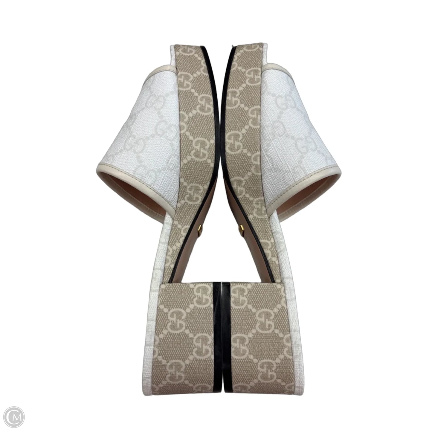 Shoes Luxury Designer By Gucci In White, Size: 7.5