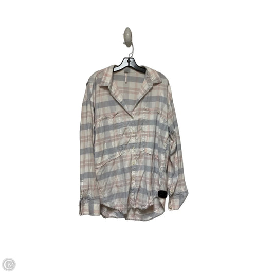 Top Long Sleeve By Free People In Plaid Pattern, Size: L