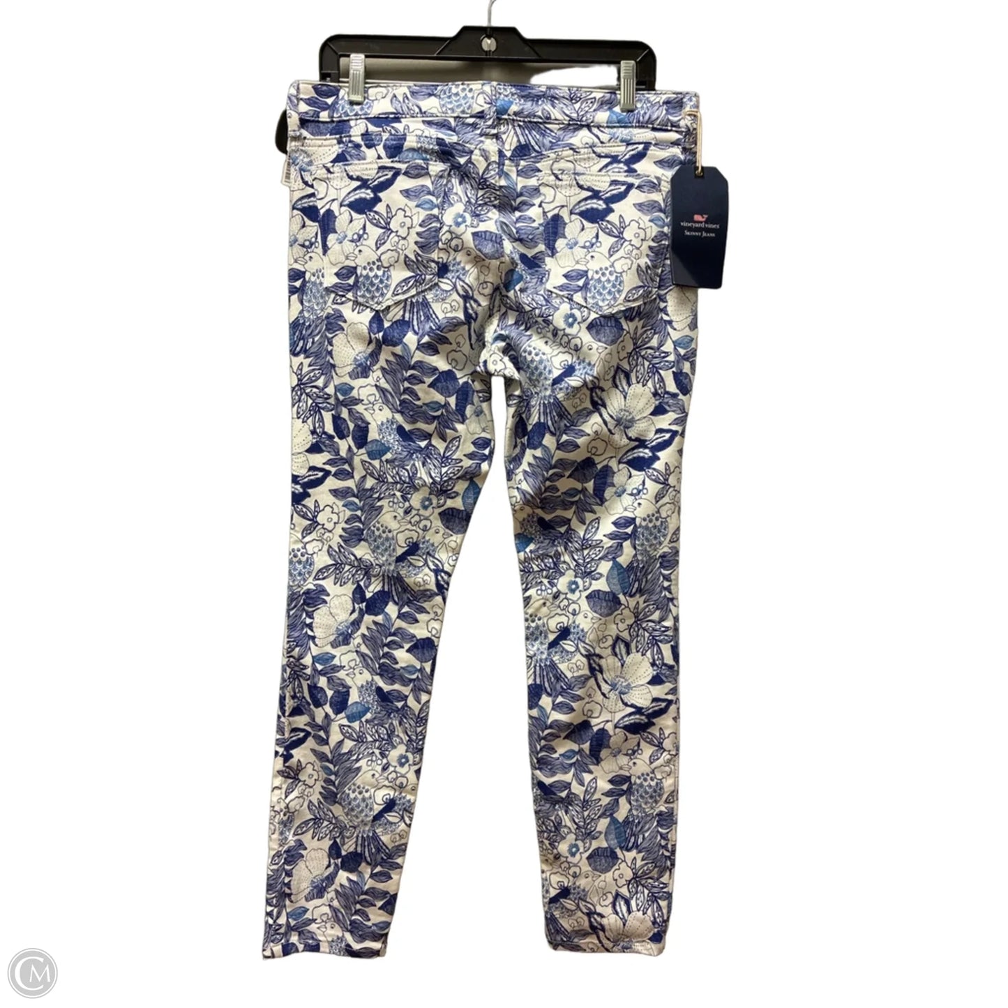 Jeans Straight By Vineyard Vines In Blue & White, Size: 12
