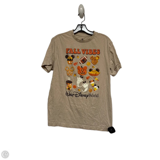 Top Short Sleeve By Disney Store In Tan, Size: S