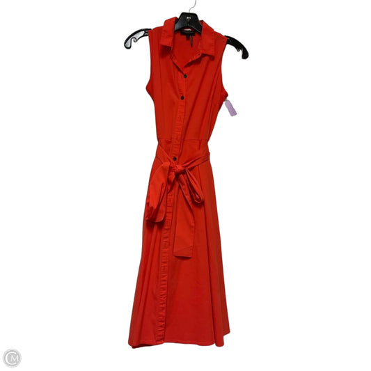 Dress Casual Midi By Donna Karan In Orange, Size: Xs