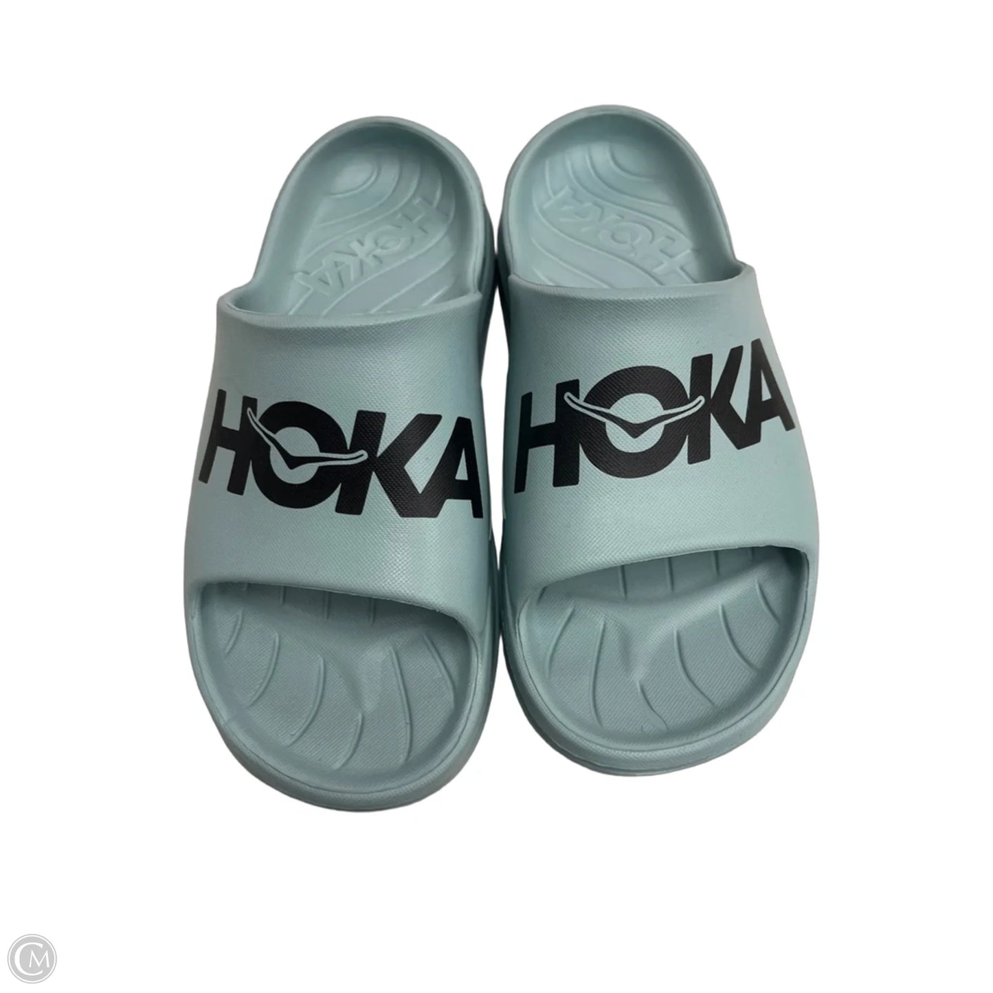 Sandals Flats By Hoka In Black & Blue, Size: 9