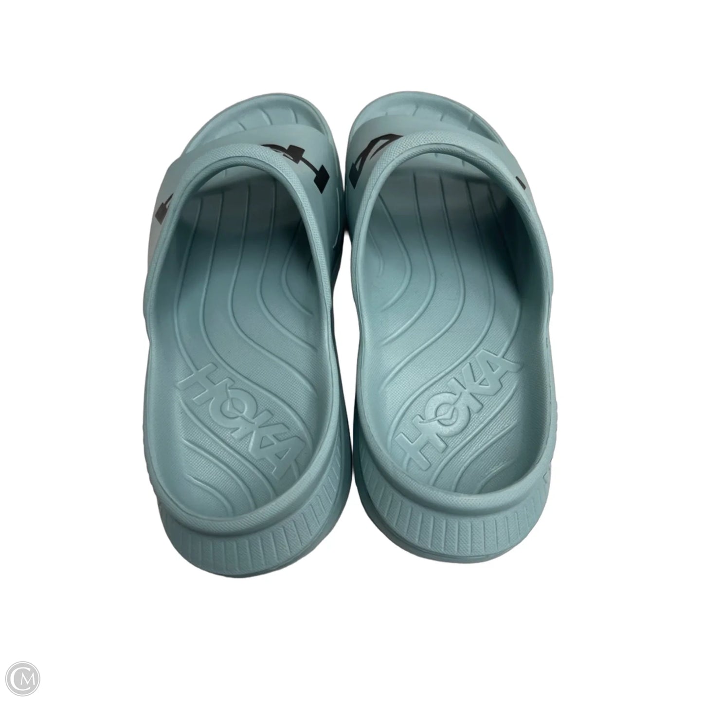 Sandals Flats By Hoka In Black & Blue, Size: 9