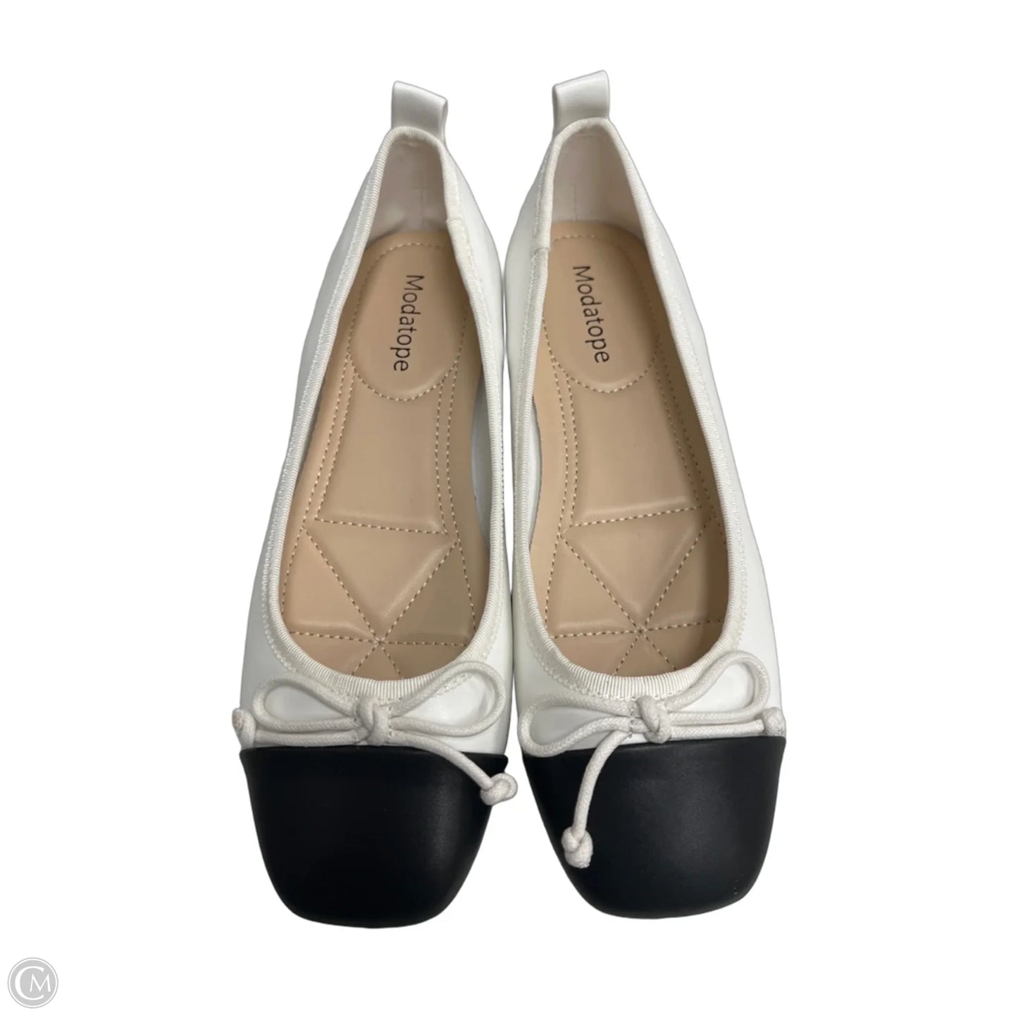 Shoes Flats By Clothes Mentor In Black & White, Size: 8.5