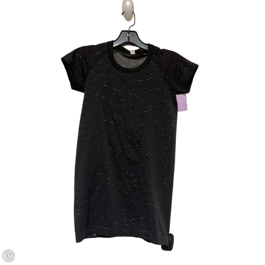 Athletic Top Short Sleeve By Lululemon In Black & White, Size: 4