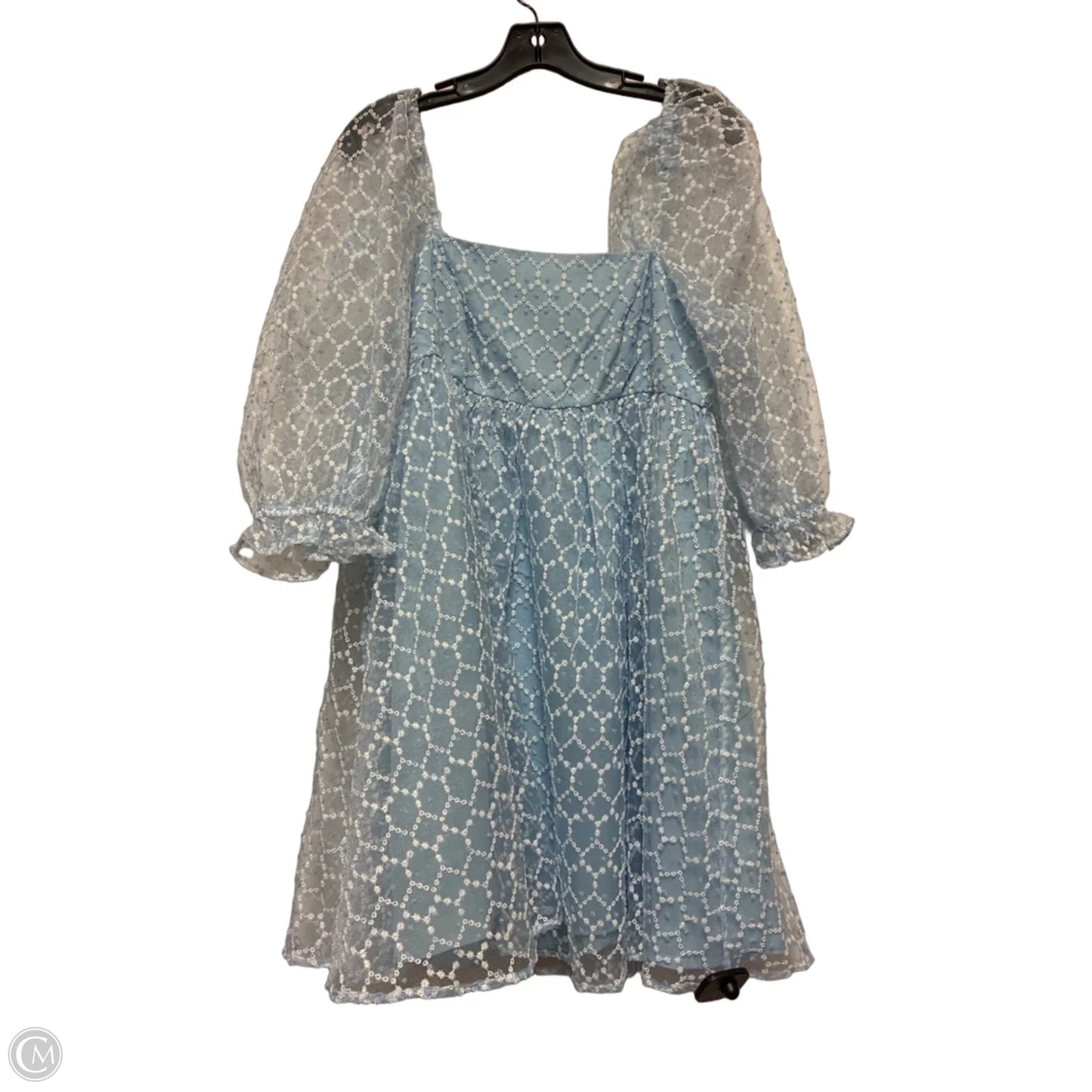 Dress Casual Short By Storia In Blue & White, Size: L