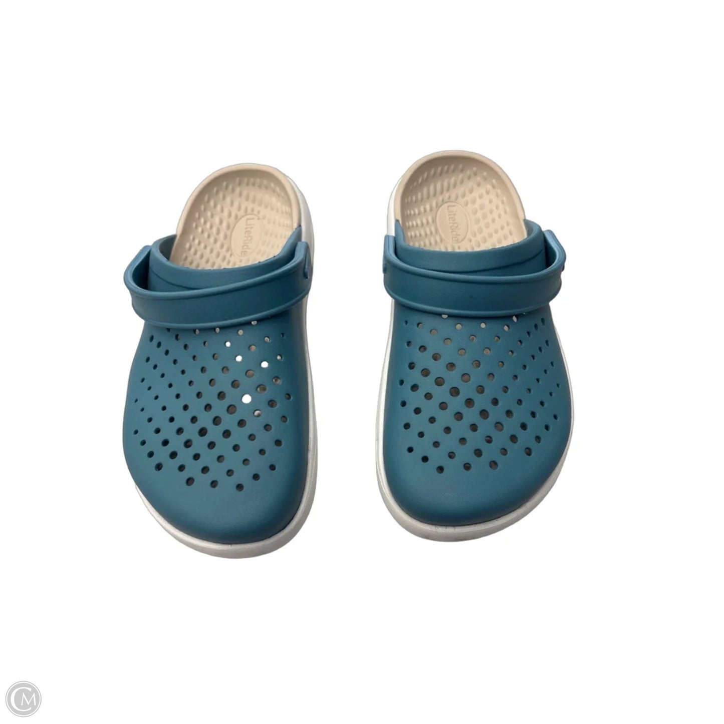 Shoes Flats By Clothes Mentor In Blue & White, Size: 8