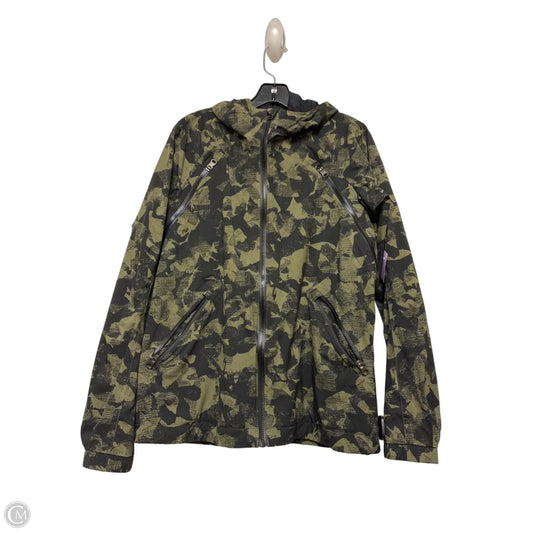 Athletic Jacket By Lululemon In Black & Green, Size: M