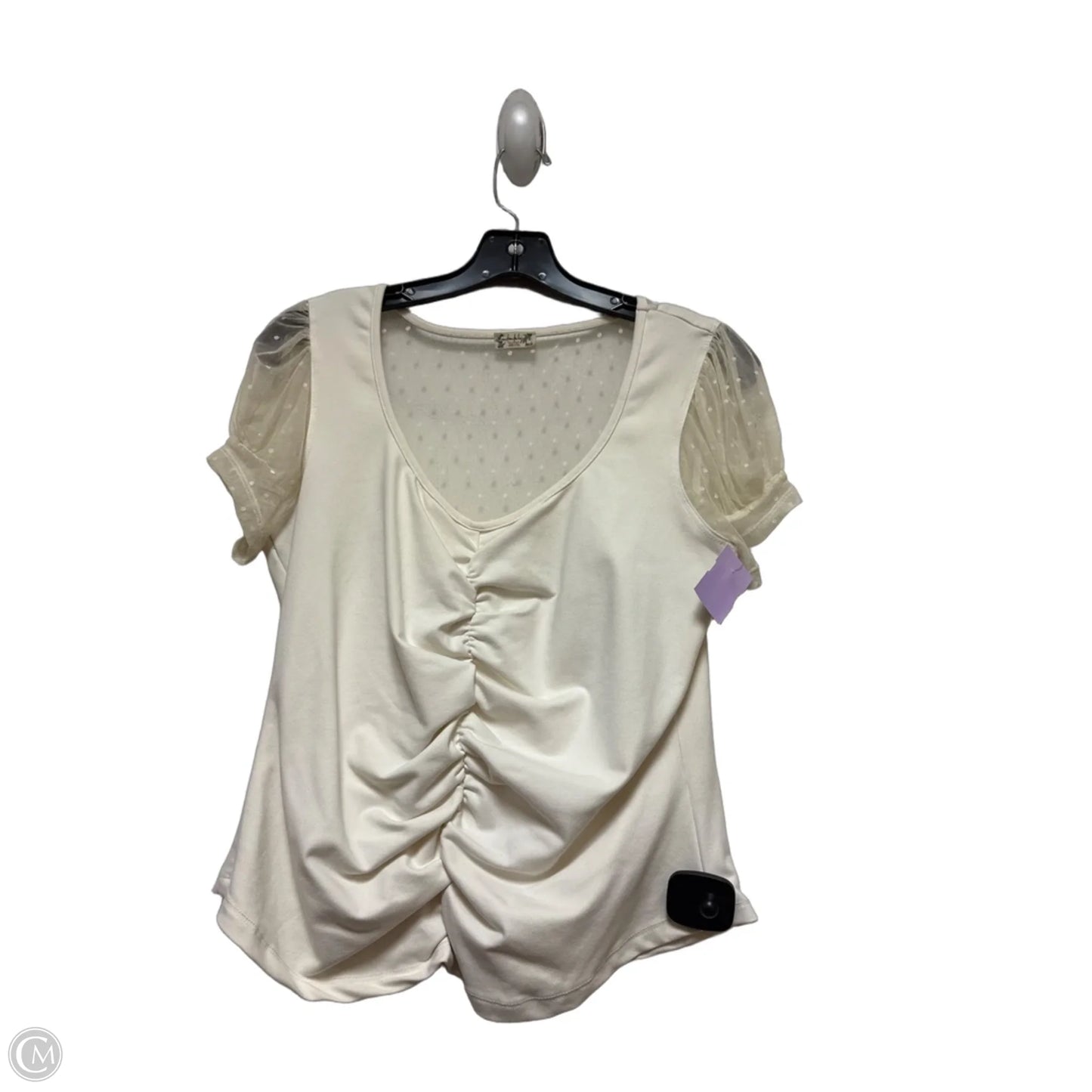 Top Short Sleeve By Free People In Cream, Size: L
