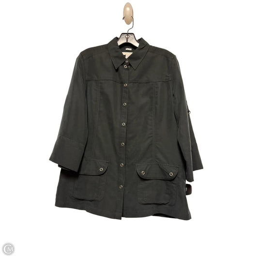 Jacket Shirt By Chicos In Black, Size: M