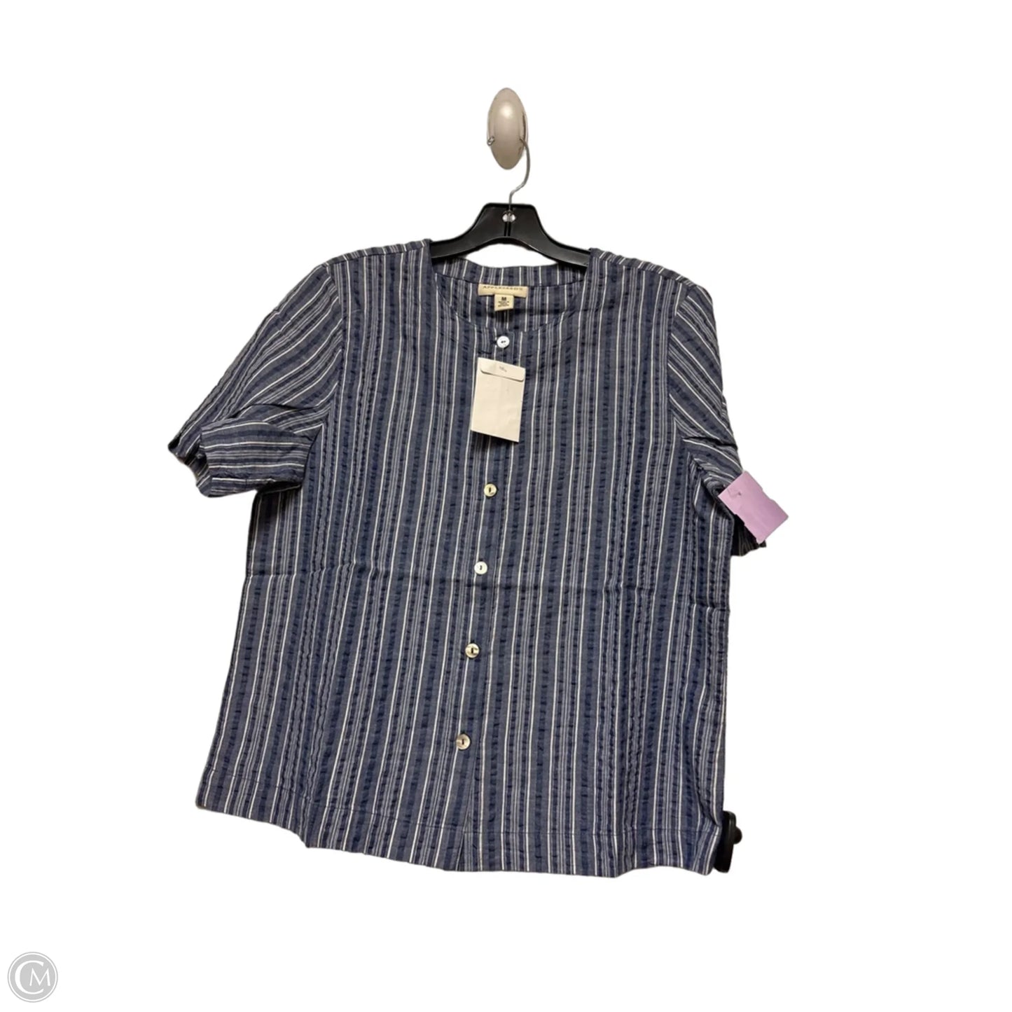 Top Short Sleeve By Appleseeds In Striped Pattern, Size: M