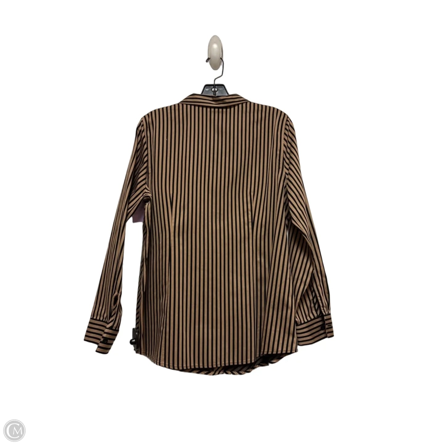 Top Long Sleeve By Chicos In Black & Tan, Size: M
