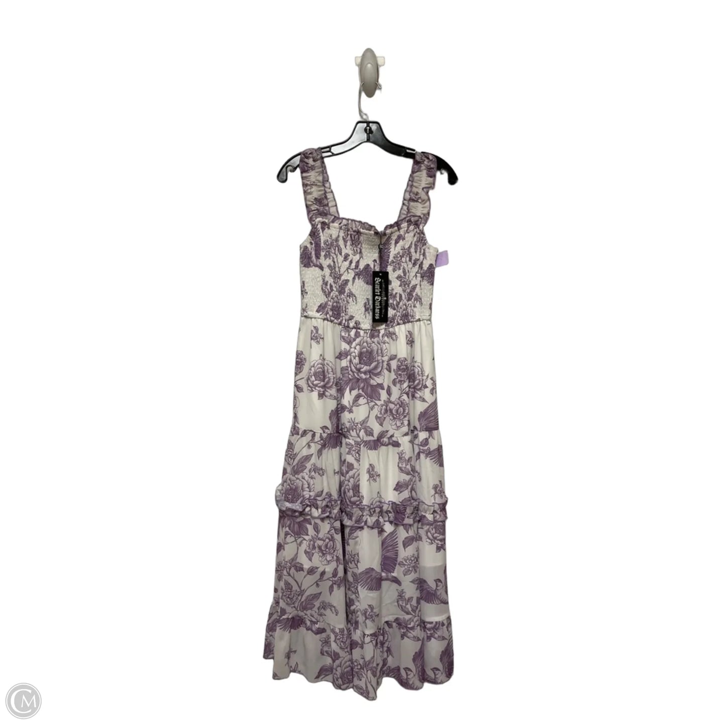 Dress Casual Midi By Clothes Mentor In Purple & White, Size: M