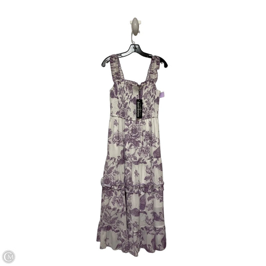 Dress Casual Midi By Clothes Mentor In Purple & White, Size: M