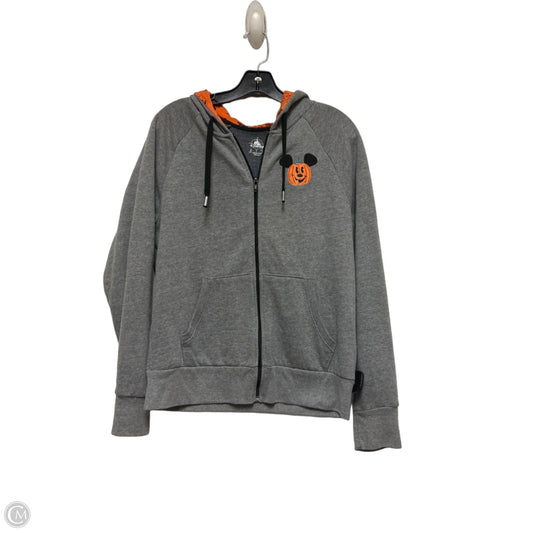 Sweatshirt Hoodie By Disney Store In Grey & Orange, Size: M