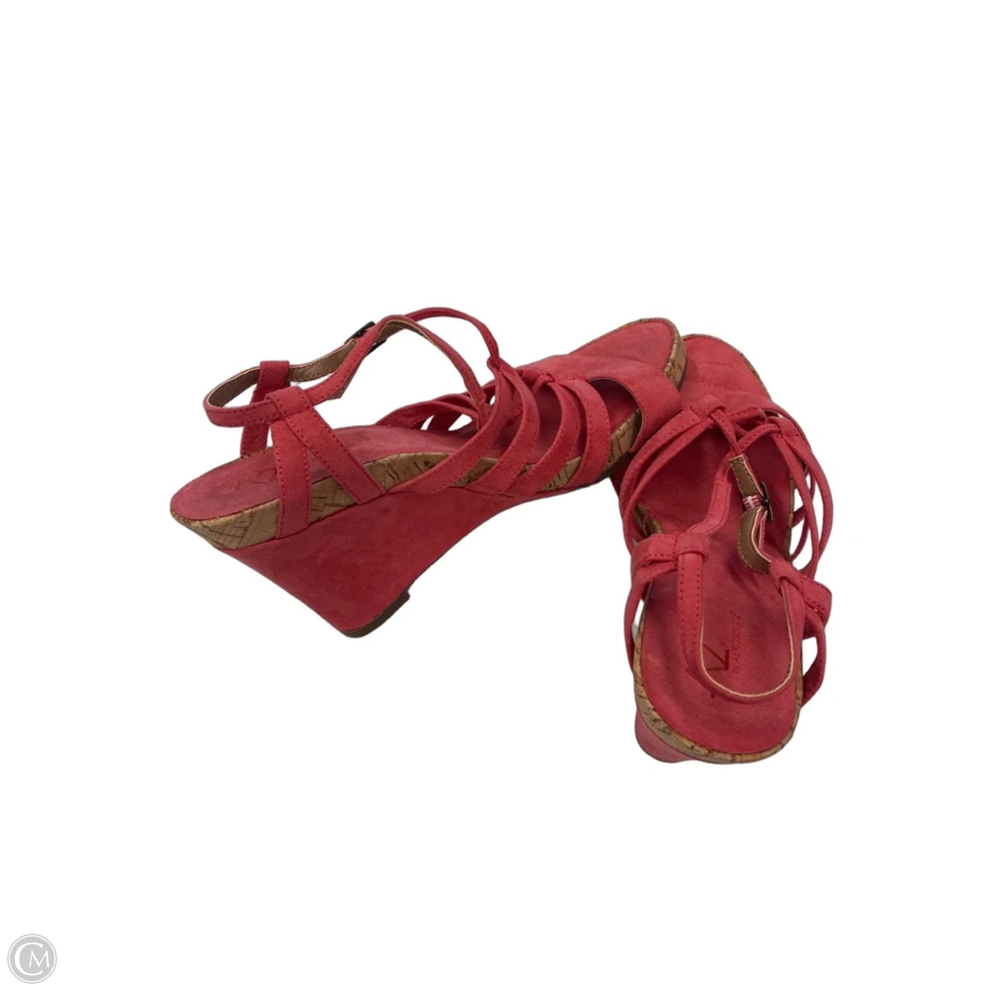Sandals Heels Wedge By Clothes Mentor In Coral, Size: 7