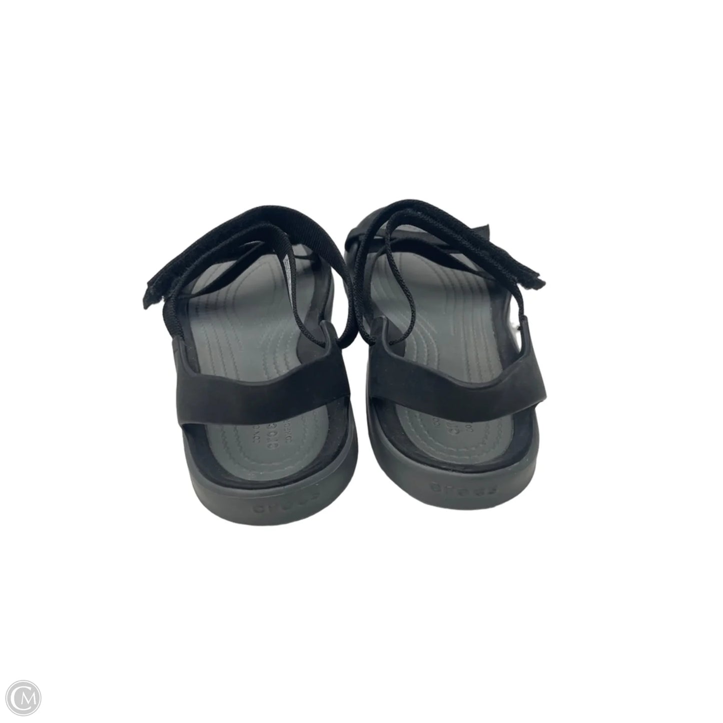 Sandals Flats By Crocs In Black, Size: 7