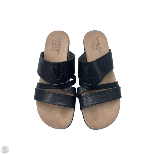 Sandals Heels Wedge By Kim Rogers In Black, Size: 7