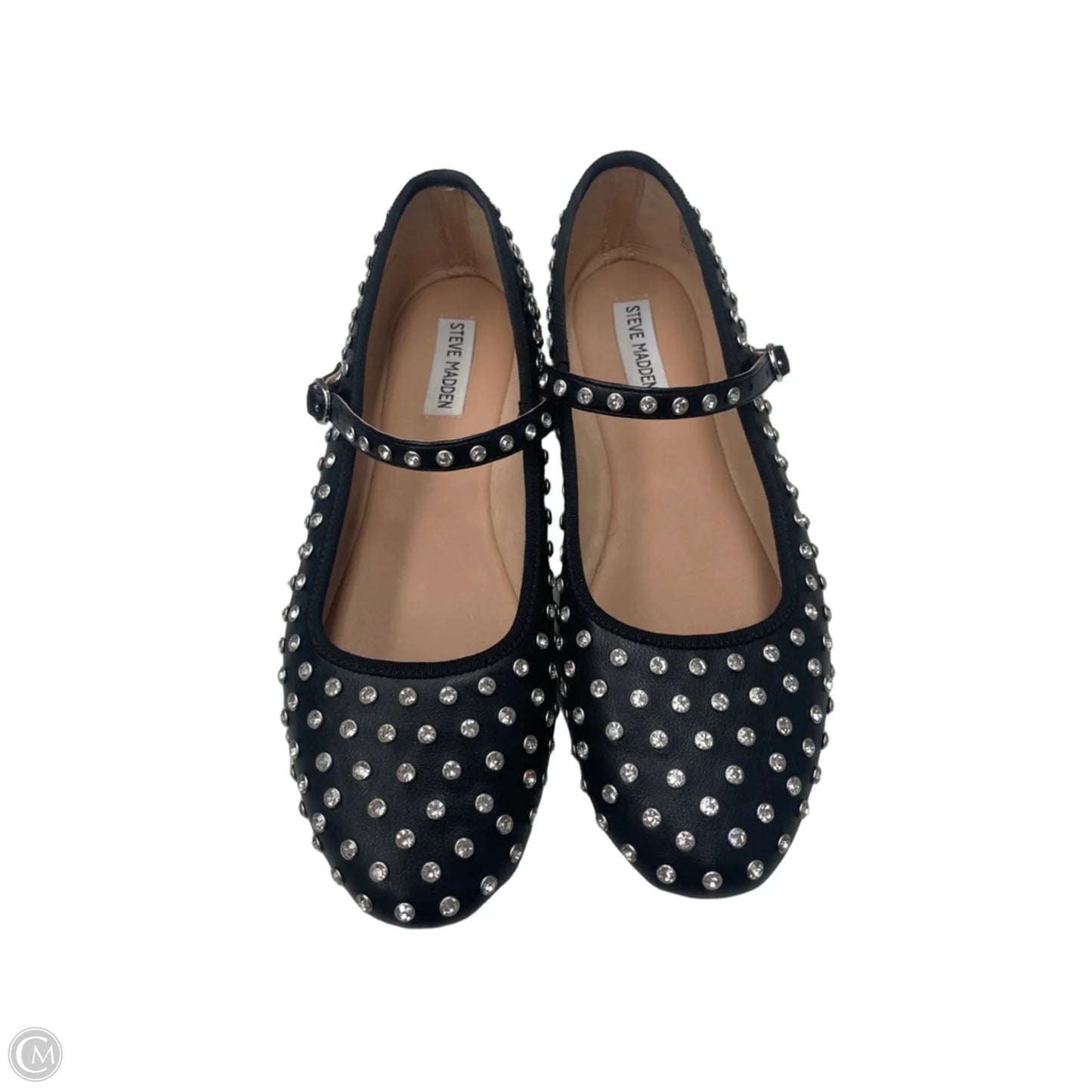 Shoes Flats By Steve Madden In Black & Silver, Size: 10