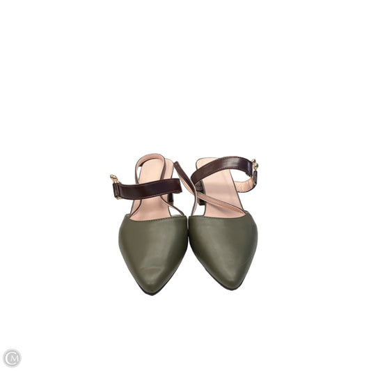 Shoes Heels Block By Clothes Mentor In Brown & Green, Size: 8.5