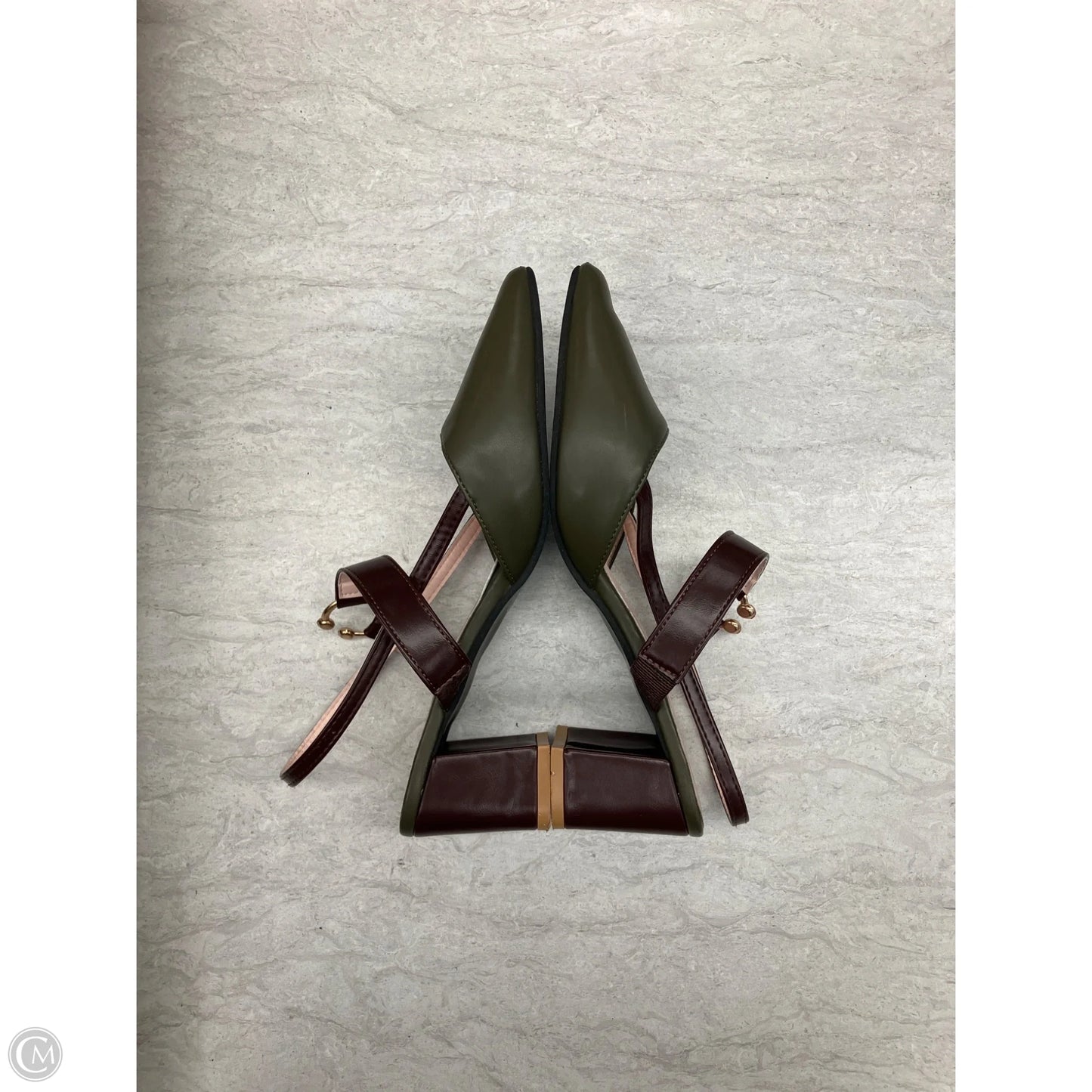 Shoes Heels Block By Clothes Mentor In Brown & Green, Size: 8.5