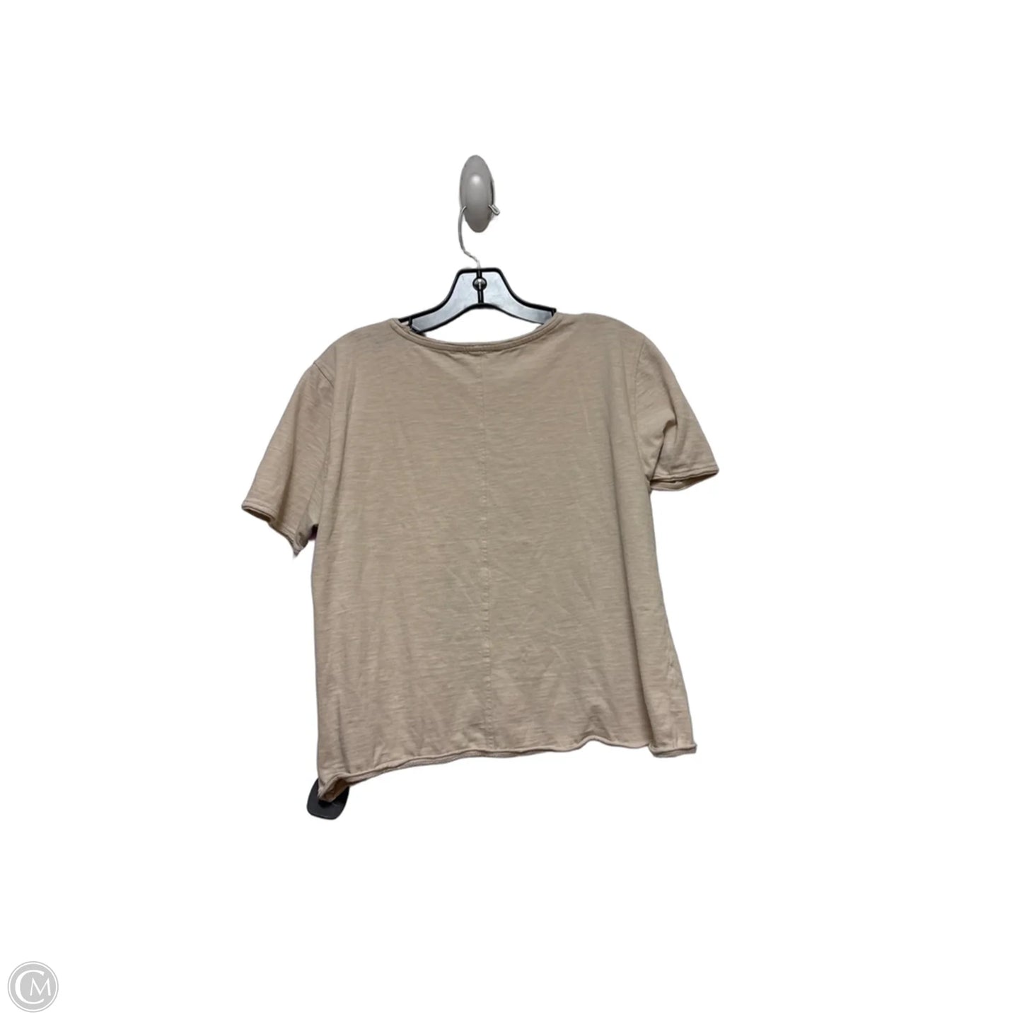Top Short Sleeve Basic By Zara In Tan, Size: L