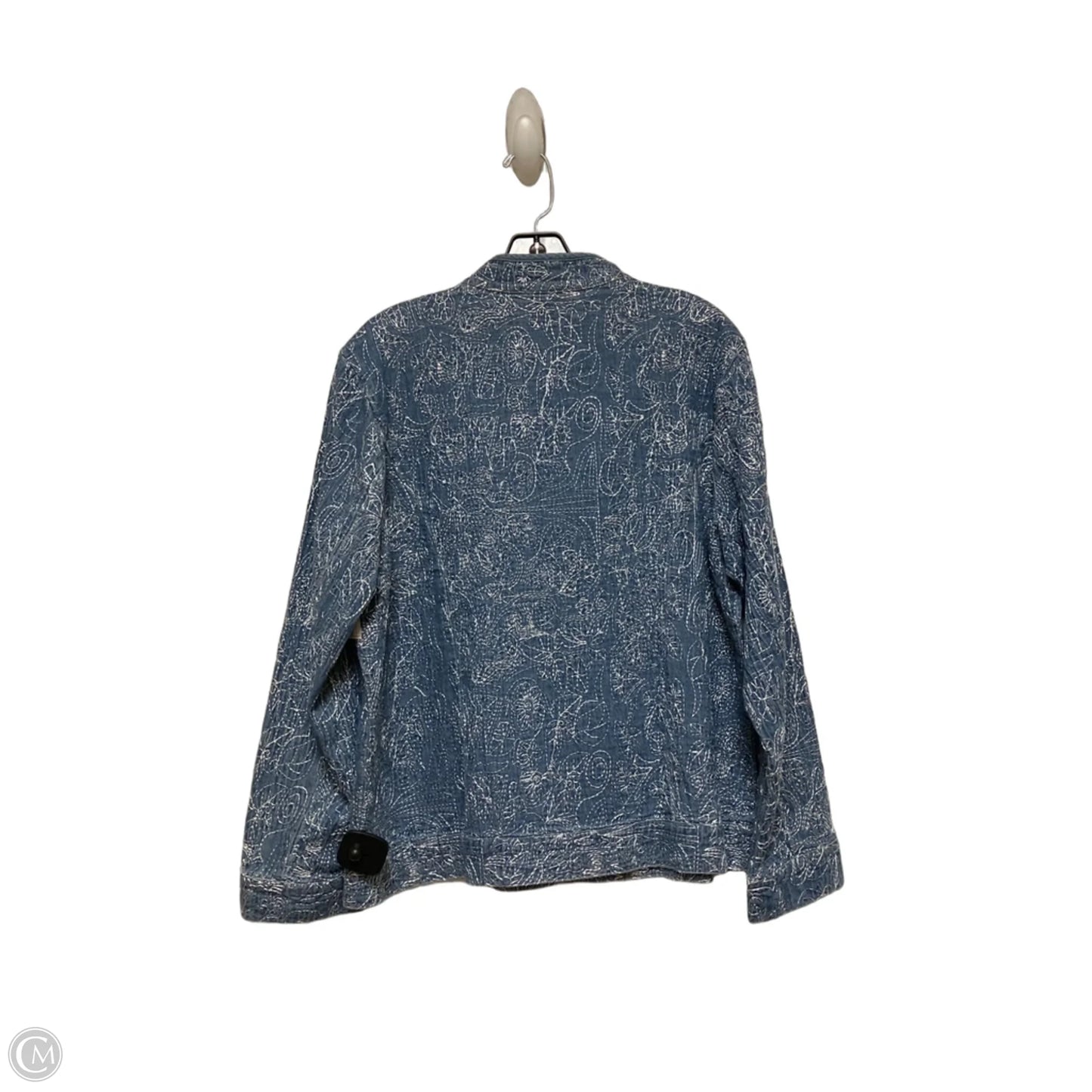 Jacket Other By Chicos In Blue & White, Size: L