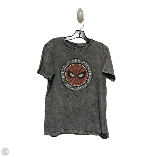 Top Short Sleeve By Disney In Grey, Size: S