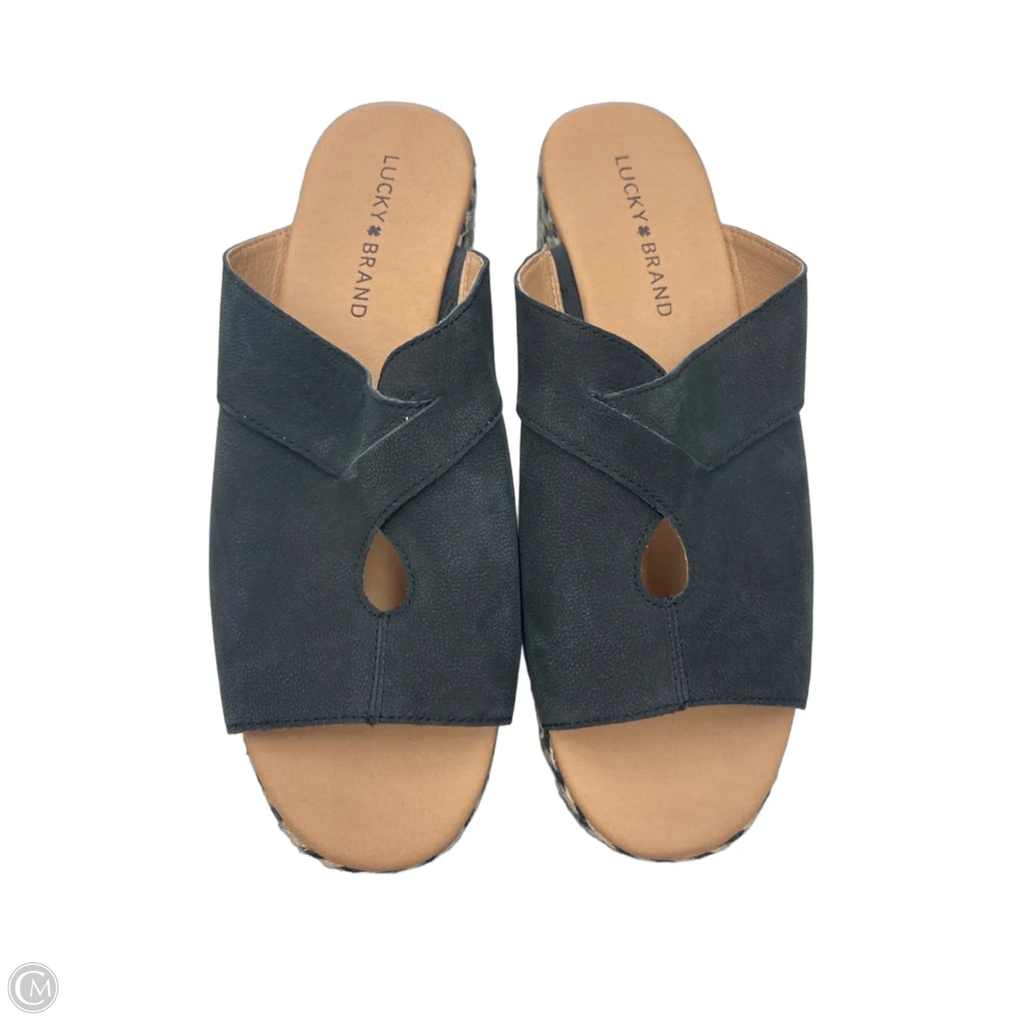 Sandals Heels Platform By Lucky Brand In Black, Size: 9
