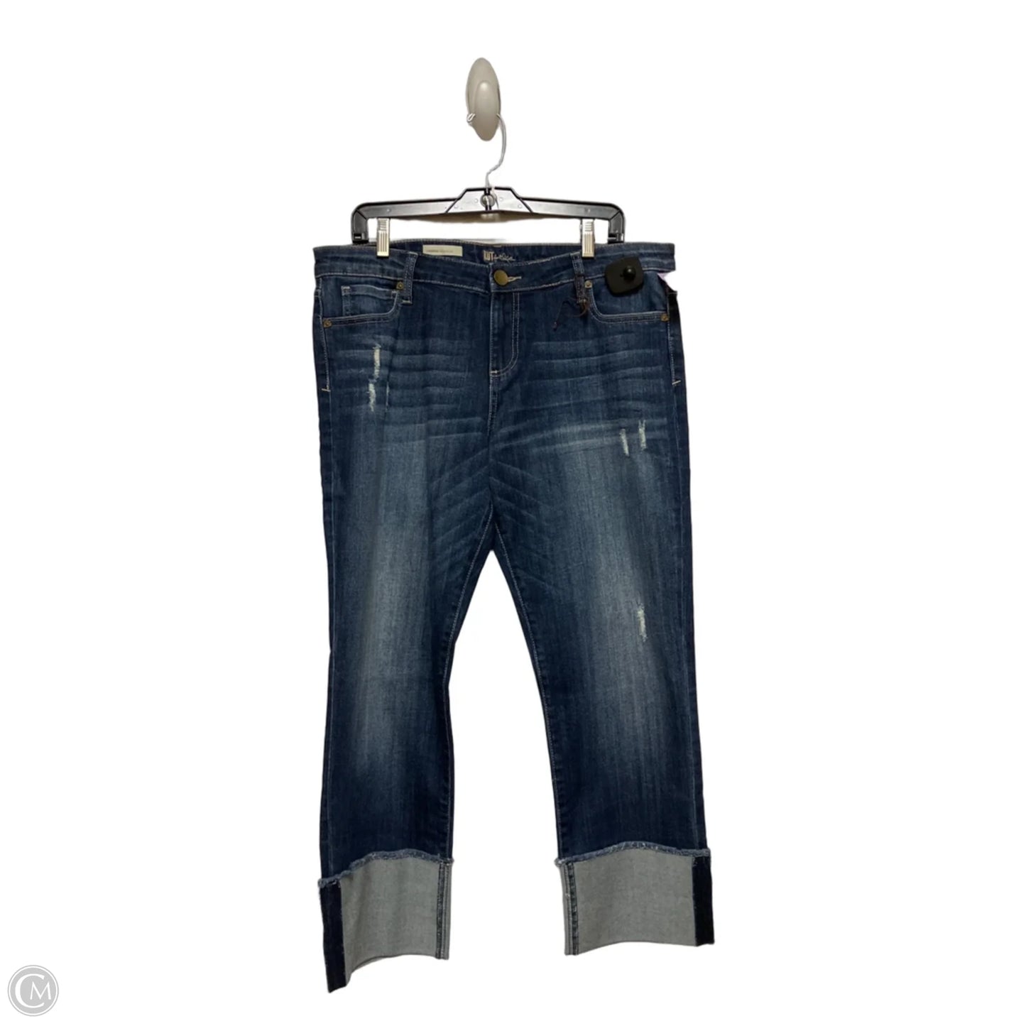 Jeans Straight By Kut In Blue Denim, Size: 14