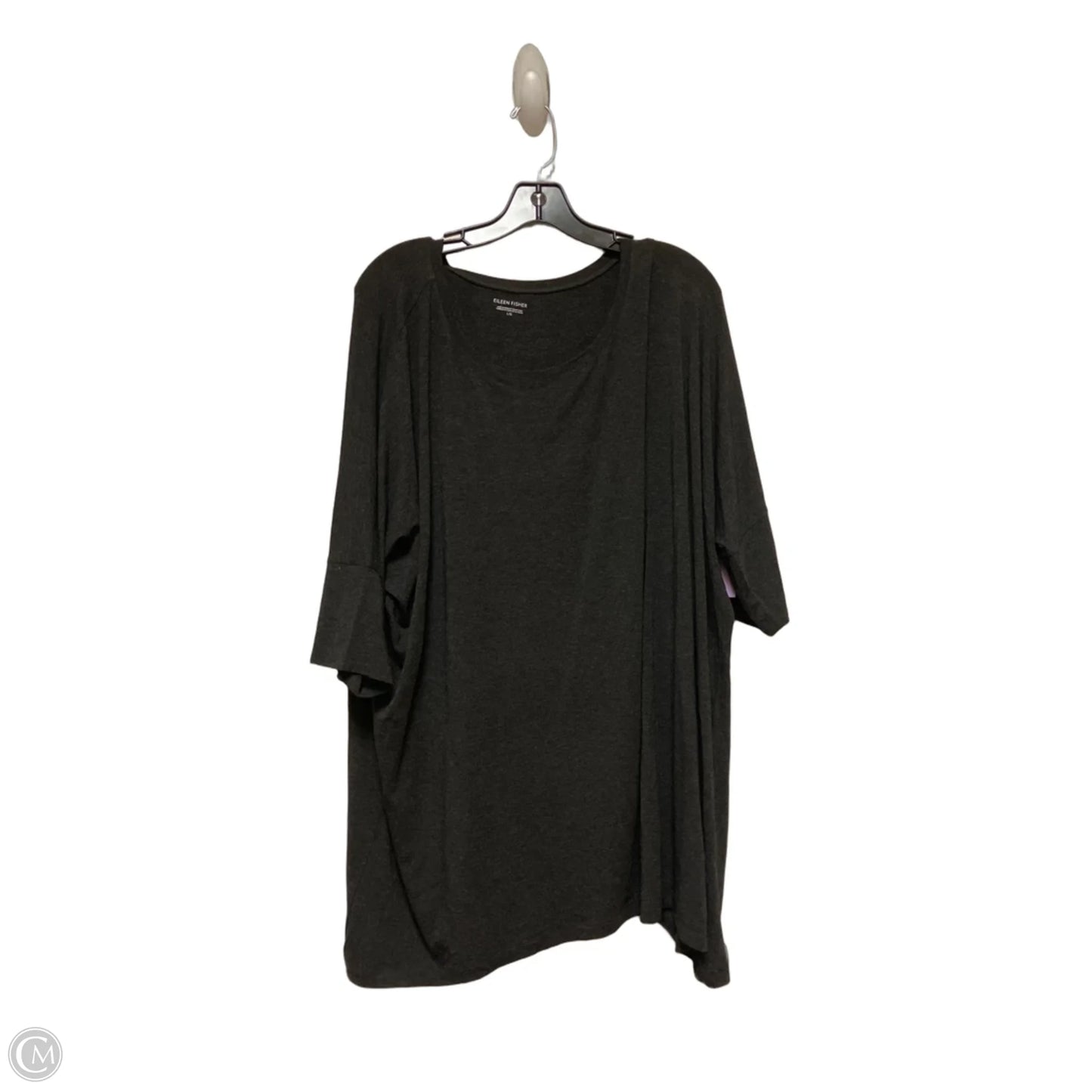 Top Short Sleeve Basic By Eileen Fisher In Grey, Size: L