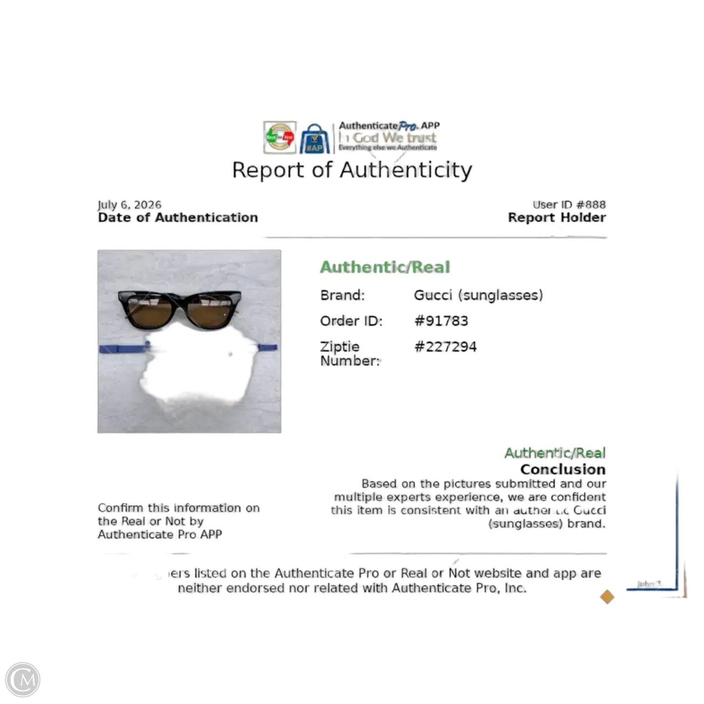 Sunglasses Luxury Designer By Gucci, Size: