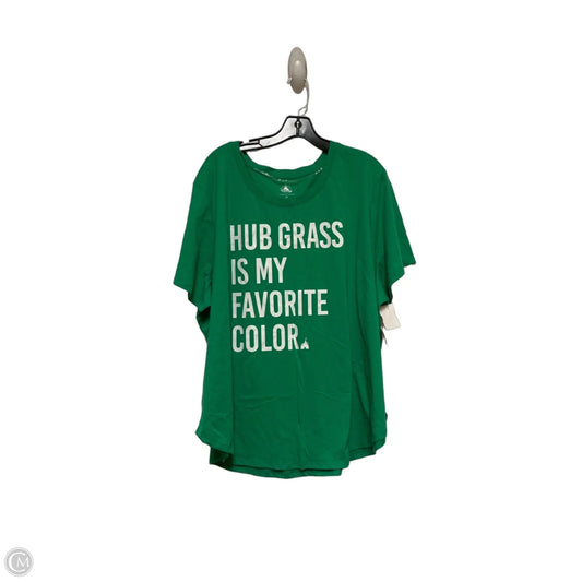 Top Short Sleeve Basic By Disney Store In Green & White, Size: 3x