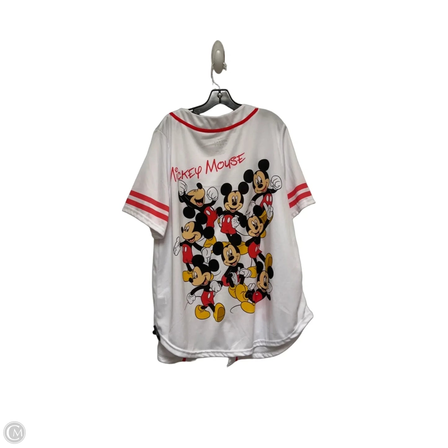 Top Short Sleeve By Disney In Red & White, Size: 2x