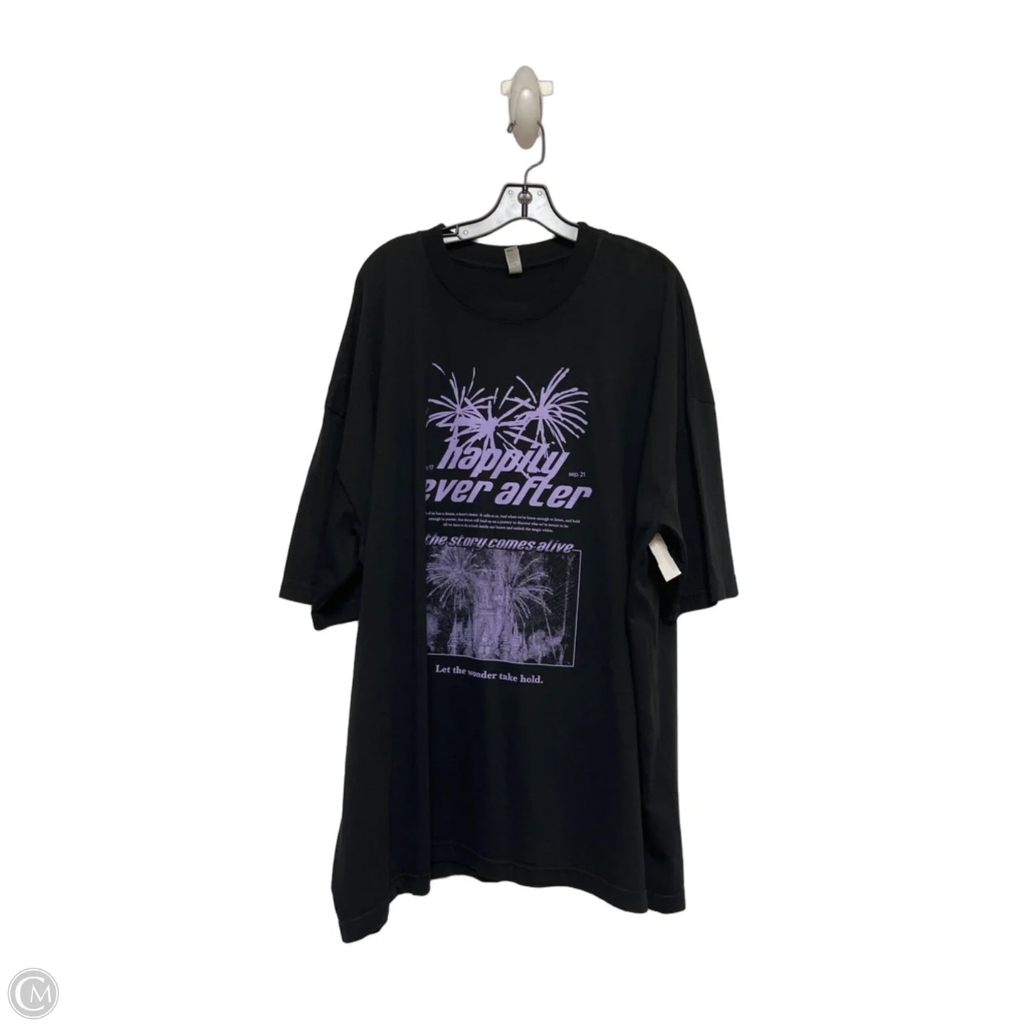 Top Short Sleeve Basic By Clothes Mentor In Black & Purple, Size: 3x
