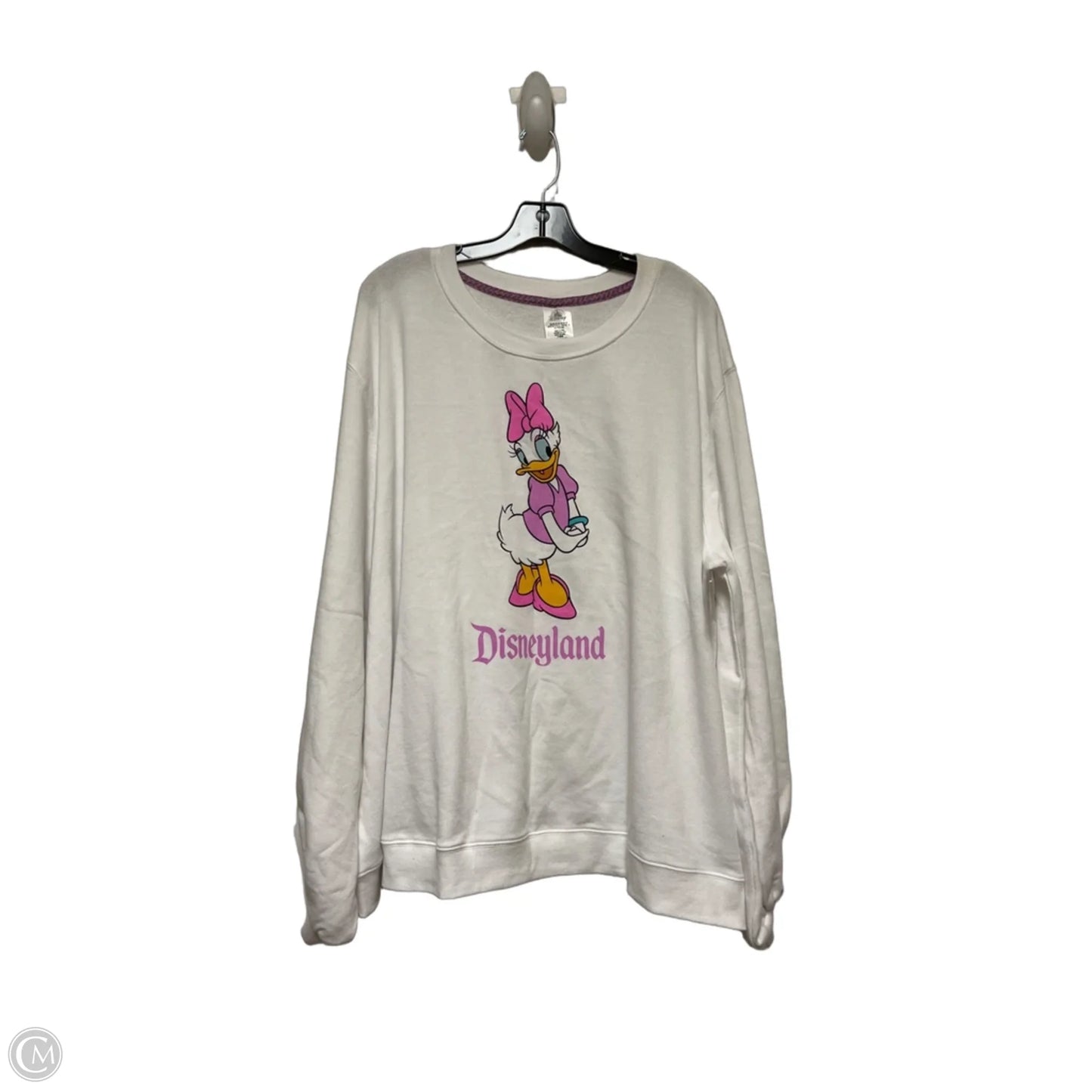 Sweatshirt Hoodie By Disney Store In Pink & White, Size: 3x